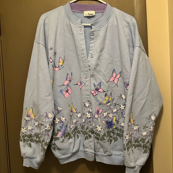 Antigua Soft Blue and Lavender Fleece - Picture 1 of 5